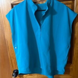 Figs Women's Top in Teal Blue Rafaela